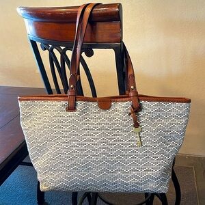 FOSSIL -Shoulder Bag. GENUINE Leather Trim
